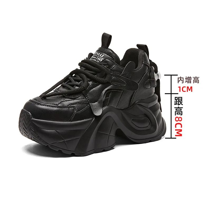 2025 Women's Platform Shoes Sneakers Genuine Leather Women's Casual Shoes Wear-resistant Sports Shoes for Women Tenis De Mujer