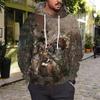 Autumn New 3D Destructive Wild Boar Printed Men's Thin Hoodie Casual Comfortable  3D Digital Printing Hoodie Men