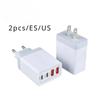2pcs 55W USB Charger Cube, Wall Plug Quick Charging Cube, 4-Port PD+QC Power Adapter Multi-Port Type Outlet for Tablets and Cell Phones