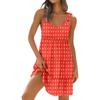Women's Casual Daily Dating Outing Fashion Print Basic Sleeveless Loose Dress Bohemian Beach Dress Sleeveless Dress