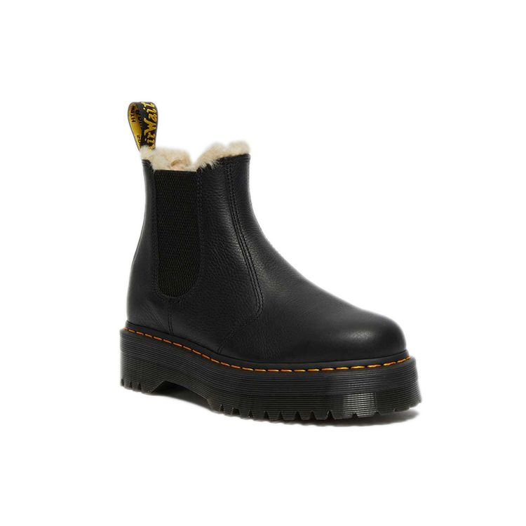 Dr. Martens 2976 Ботинки челси на платформе с подкладкой из искусственного меха, черные, унисекс, 25635001