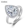 Lindon Classic Copper Alloy Zircon Ring Ladies Jewelry Wedding Promise Party Gift