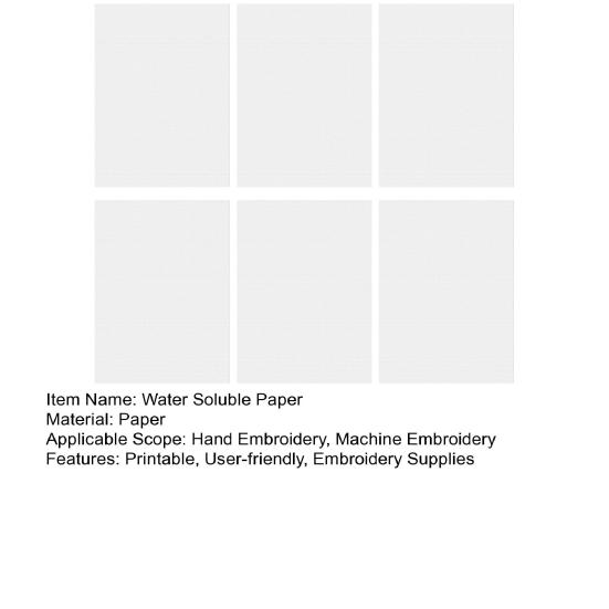6 Sheets Embroidery Stabilizer Water Soluble Paper DIY Embroidery Transfer Paper Printable Embroidery Patterns Transfer Paper