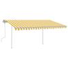 VidaXL Manual Retractable Awning with LED 4.5x3 M Yellow and White 3069963