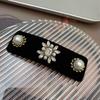 Korean Hair Accessories Heavy Industry Baroque Retro Rhinestone Edge Clip Velvet Bangs BB  Elegant Women's  Headwear