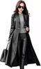 BLACK Women Handmade Formal Design  Halloween Lambskin Leather Long Trench Coat Stylish