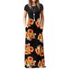 Women's Casual Sleeve Print Maxi Tank Long Dress