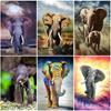 5D DIY Diamond Painting Full Round Drill Elephant Diamond Embroidery Animal Rhinestone Wall Art Mosaic Home Decor Handmade Gift