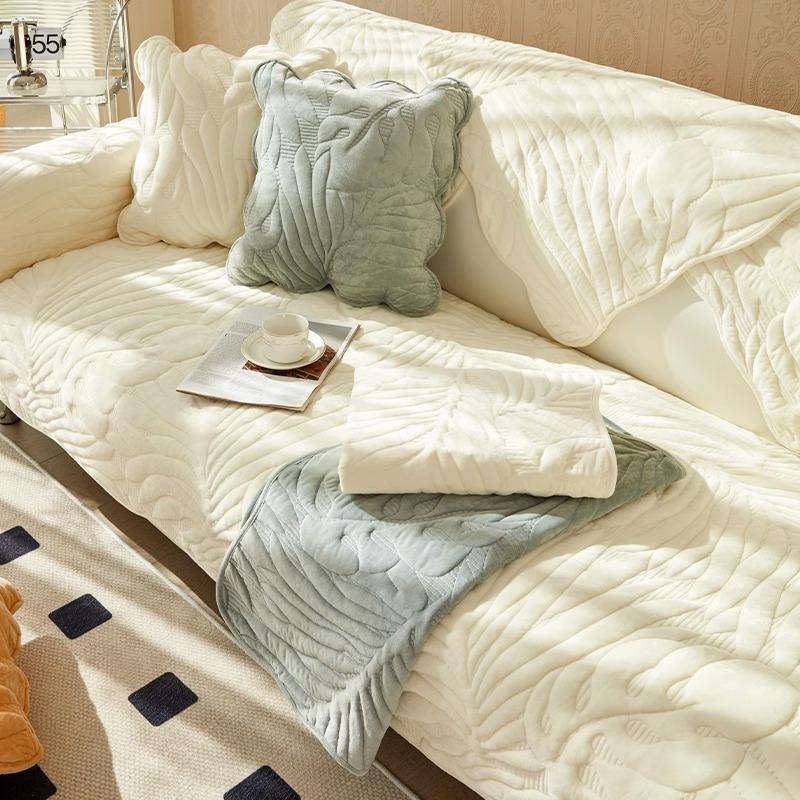 Sofa Cushion Winter Nordic Simple Thickened Non-Slip Seat Cushions Plush Backrest Towel Sofa Cover Slipcover