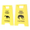 2PCS Cat and Dog Vomit Signs 4 Inch Cat Vomit Caution Sign Funny Cat Dog Warning Sign Decoration For Cat Dog Lovers Yellow