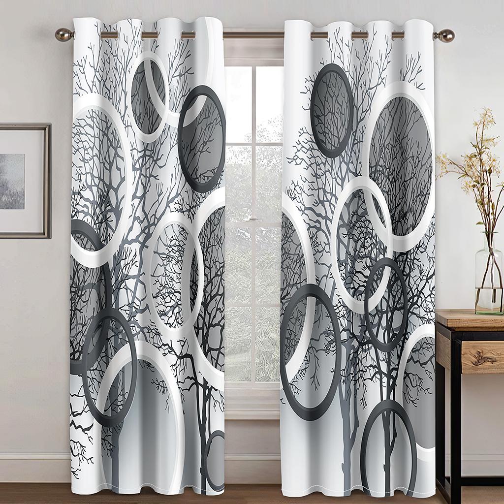 Black and White Butterfly 3D Curtains Pattern Curtains For Bedroom Expand Space Shading Colth Curtain For Bedroom Window Curtain