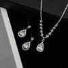 3Pcs Luxury Simple  Necklace Drop Earrings For Women Girls  Exquisite Jewelry Set Wedding Bride Accessories