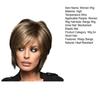 Women Short Straight Wig Wispy Bangs Natural Heat Resistant High Temperature Fiber Ladies Highlights Bobo Synthetic Hair