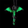 Vintage Glow In The Dark Chain Shellhard Luminous Sword Dragon Pendant Necklace Mens Punk Jewelry Accessories