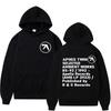 Aphex Twin Ambient Works Records Print Hooded Women Unisex Harajuku Hip Hop Punk Sweatshirt Fashion Casual Fleece Hoodie Streetwear