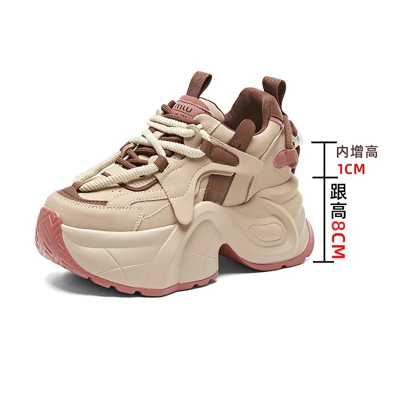 2025 Women's Platform Shoes Sneakers Genuine Leather Women's Casual Shoes Wear-resistant Sports Shoes for Women Tenis De Mujer