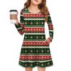 Christmas Day Girls' Long Sleeve Dress - Color Pocket Dress
