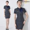 Chic Professional Summer Uniform: Stylish Short-Sleeve Workwear for Beauty Salon, Hotel, and Retail Managers