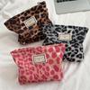 Korean Retro Leopard Print Cosmetic Bag - Portable Toiletries & Lipstick Storage Handbag for Women
