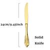 Gold Dinnerware Vintage Tableware 18/10 Silverware Stainless Steel Flatware Dinner Knife Fork Spoon Wedding Xmas Western Cutlery