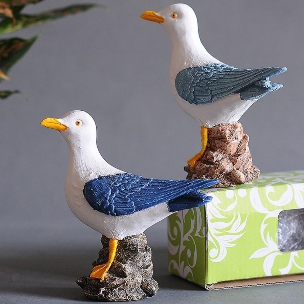 Waterproof Resin Seagull Figurine Handmade Seagull Model Ornament Seabird Ornament  Children's Room