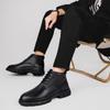 Fashion Men's Motorcycle Boots Comfortable Platform Chelsea Boots Outdoor High Top Leather Boots Fashion Wearable Business Work Shoes