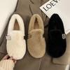 Fashion Round Toe Women Casual Female Sneakers White Leather Shoes Slip-on Loafers Fur Soft Slip On New Winter