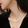 Fashion Jewelry Natural Freshwater Pearl Necklace 925 Sterling Silver Chain for Women Girls