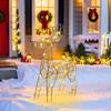 3D Christmas Reindeer Decoration Battery Operated Prelit Iron Reindeer with 30 LED Lights Outdoor Indoor Lighted Standing Deer for Garden Yard Lawn