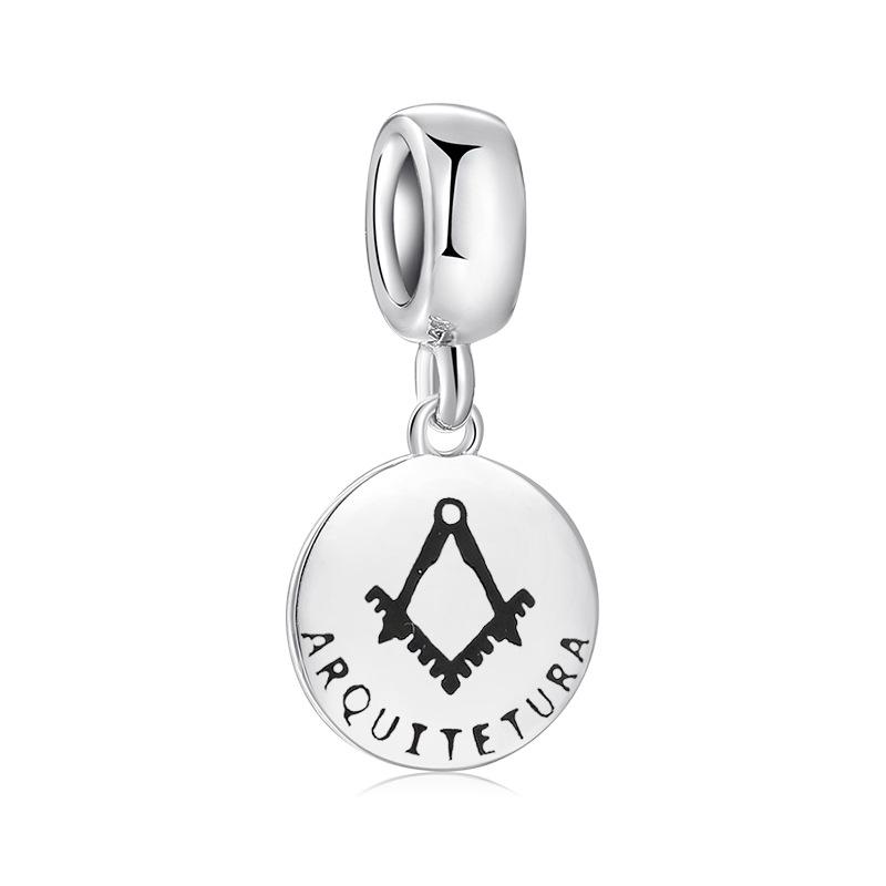 S925 Sterling Silver Beads Creative Hollow Professional Portuguese Series Pendant DIY Bracelet Accessories Silver Loose Beads