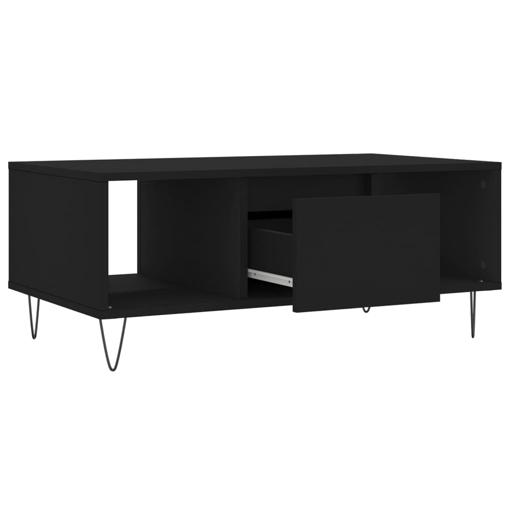  Coffee Table, Black, 90x50x36.5 Cm, Wood-based Material