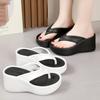 New Summer Heeled Slippers Chunky Platform Flip Flops Women Clip Toe Wedges Beach Sandals Thick Sole Slides