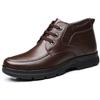 2025 Winter Shoes Mens Ankle Boots Genuine Leather Non-slip Casual Male Winter Shoes Brand Footwear Black Brown D351