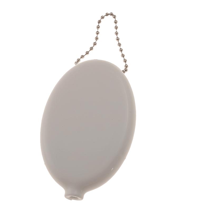 Овальный кошелек для монет, красочный мешочек для монет из ПВХ, милый держатель для монет с цепочкой