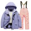 Children's Fashion Skiwear Set Boys' And Girls' Thickened Waterproof Warm Ski Suit Jacket And Trousers Outfit Set