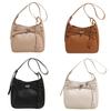 Pu Solid Color Bag Women Lock Closure Inner Zipper Pocket Daily Travel Bags