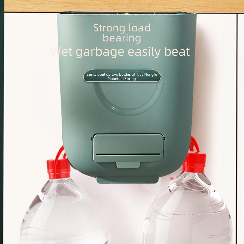 Wall-Mounted Foldable Kitchen Trash Can - Hanging Cabinet Door Waste Bin