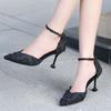 High Heels Women's 2025 Spring and Summer New Thin Heels Fairy Style Women's Shoes Versatile Pointed Heel One-button Sandals
