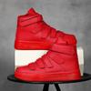 2024 Brand Men High Top Shoes Fashion Red Mens Sneakers Leather Casual Breathable Skateboard Sneakers Men Flat Vulcanized Shoe