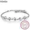 925 Sterling Silver Cube Box Bracelets & Bangles New Fashion Bracelet for Women Sterling-silver-jewelry