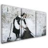 Three Piece Picture Canvas Print Banksy Maid Street Art