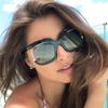 Cool Trendy Oversized Half Frame Sunglasses Summer Women Retro UV400 Sun Glasses
