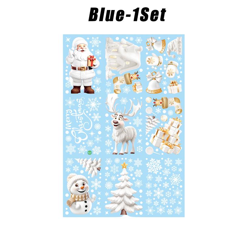 Static Cling Christmas Window Decals White Snowman Tree Design for Glass Door Holiday Home Office Decoration