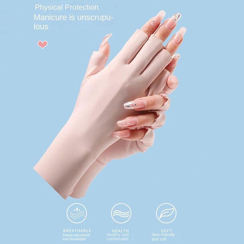 1 Pair Fingerless Gloves Summer Sunscreen Uv Protection Multicolor Gloves Woman Driving Gloves Stretch Female Touchscreen Ice
