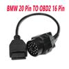 BMW 20Pin To 16Pin OBD2 Cable for BMW 20 Pin Connection.