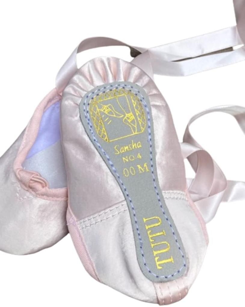 Ballet Specialty Store Mignon Satin Ballet Sansha with Perfect for Kids and Ballet Size Satin Pink Flats, Ribbon, Recitals, 17.5cm,