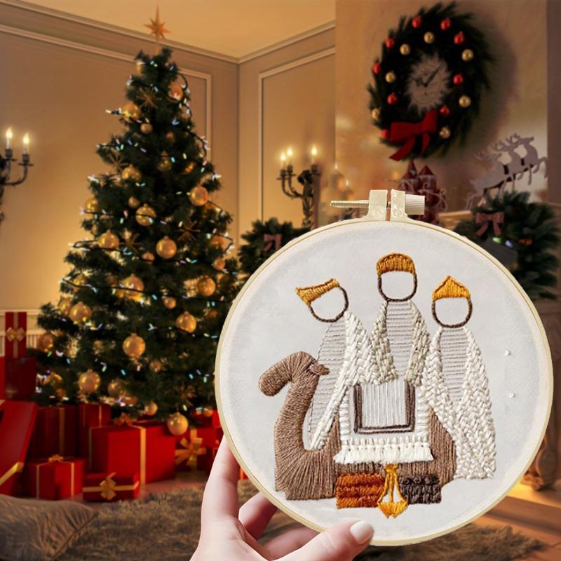 1set Embroidery Kit With Printed Embroidery Patterns Cross Stitch Set