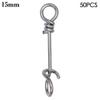 50Pcs Hot Fastach Stainless Steel Fishing Connector Rolling Swive Solid Rings Swivels Snap