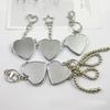 Flip Folding Mirror Keychain Travel Pocket Mirror Key Ring Metal Elliptical Heart-Shaped Mirror Anti-Lost Phone Camera Pendant