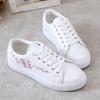 Spring Fashion Breathble Vulcanized Shoes Women Sneakers Pu Leather Platform Shoes Women Lace Up Casual Shoes White